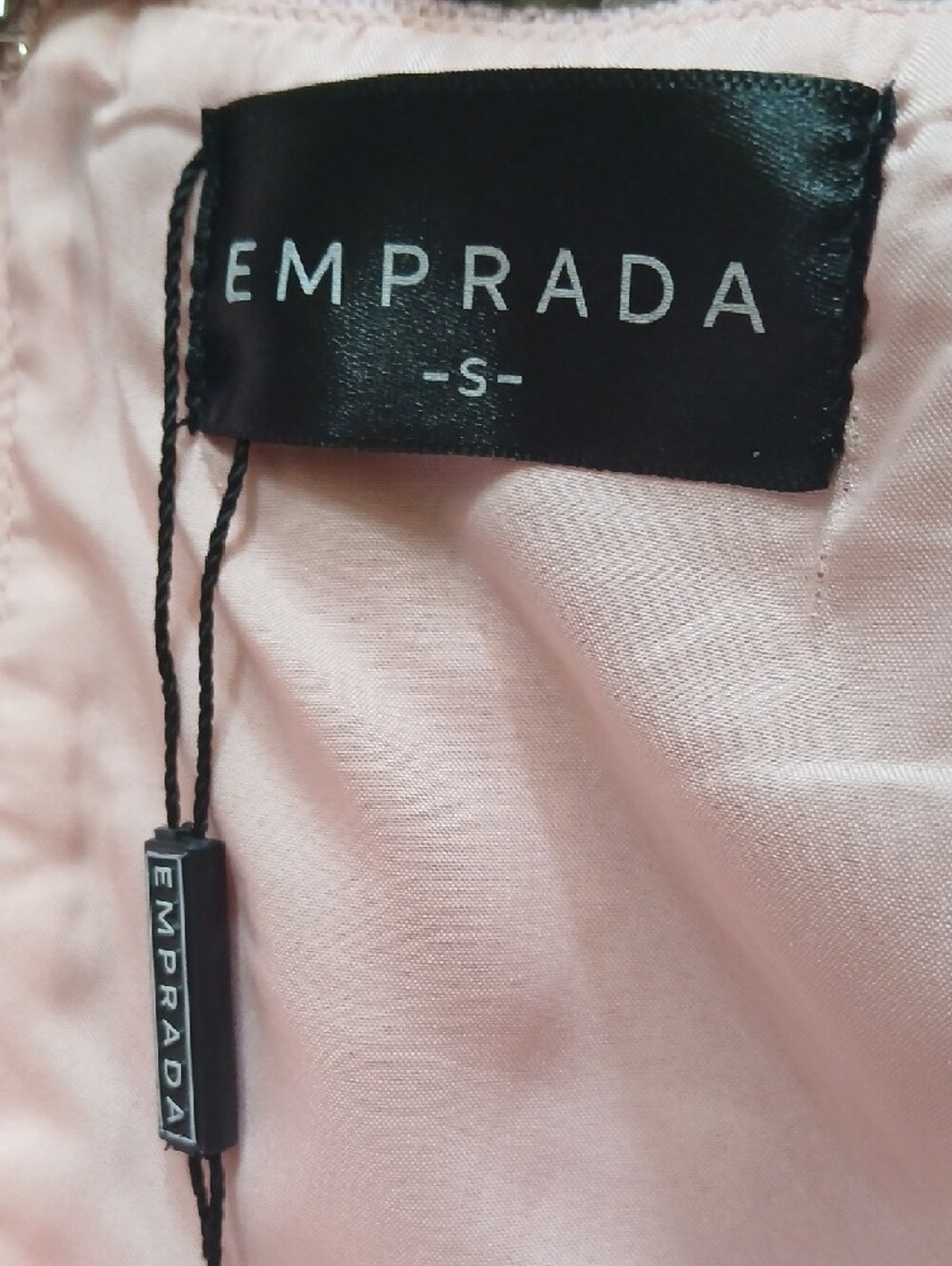 EMPRADA Blush Pink Gold-Button Textured Mini Dress - Picture 2 of 9